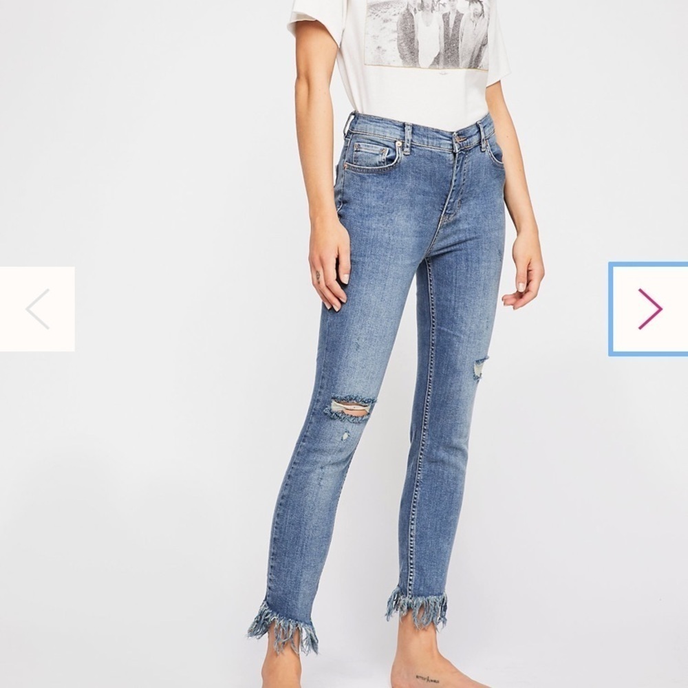 Free People Frayed Great Heights skinny jeans